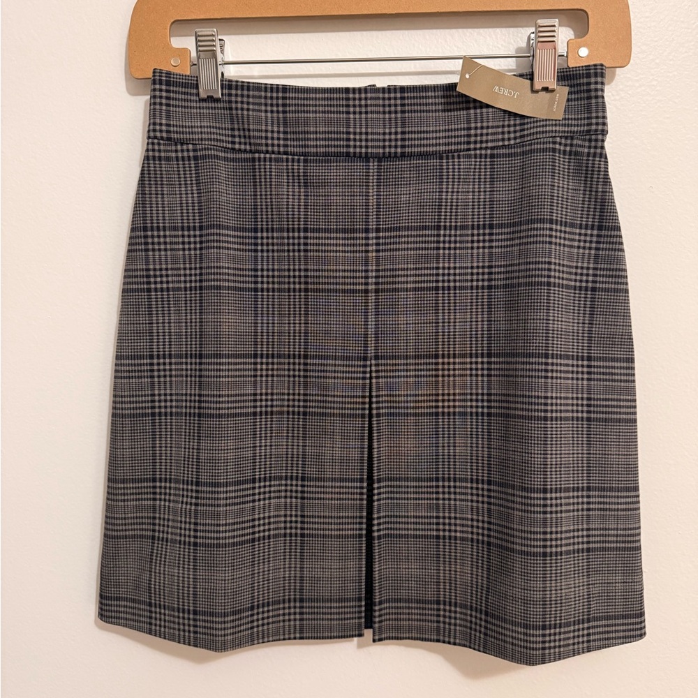 J. Crew *NWT* Plaid A-Line Skirt in Black and Gray